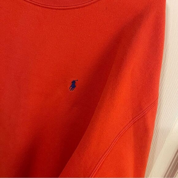Ralph Lauren Orange Crewneck Sweater with Ribbed Cuffs - Picture 4 of 8